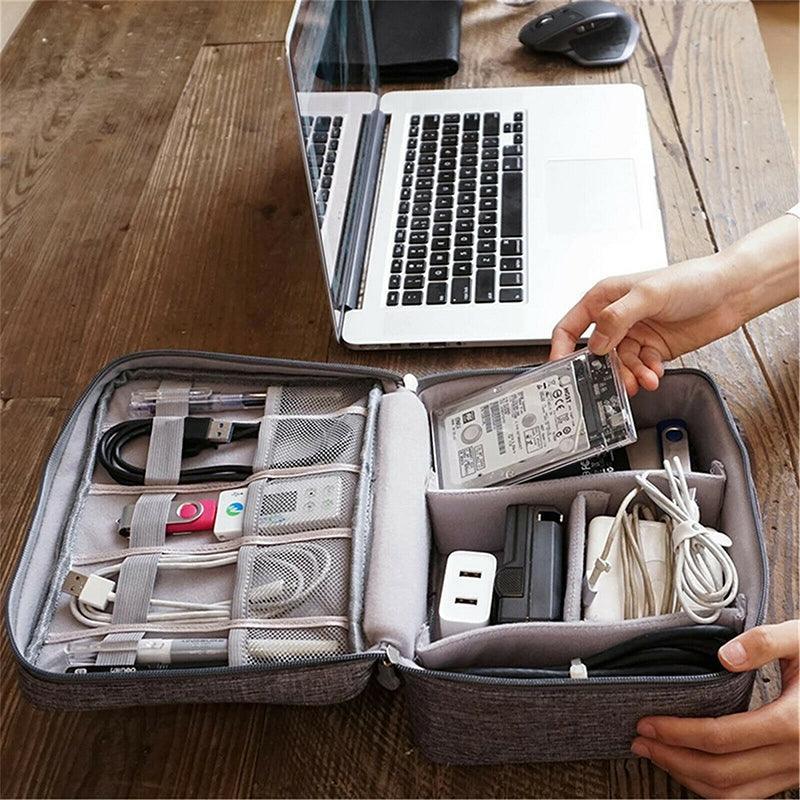 Cable Organizer Bag Charger USB Electronic Accessories Storage Travel Case - Sky Blue