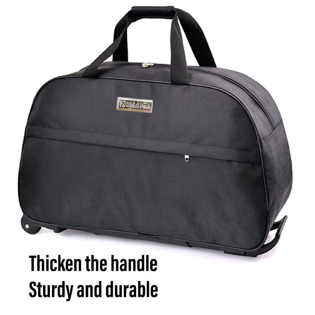 Wheeled Travel Duffle Trolley Bag Carry On Rolling Luggage Suitcase Tote Durable - Brown-20in