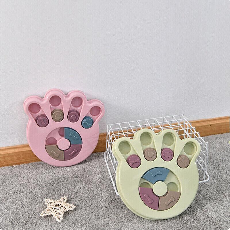 Dog Treat Dispenser Food Puzzle Toy Interactive Training Feeder Pet Supply Bowl - Claw-Blue