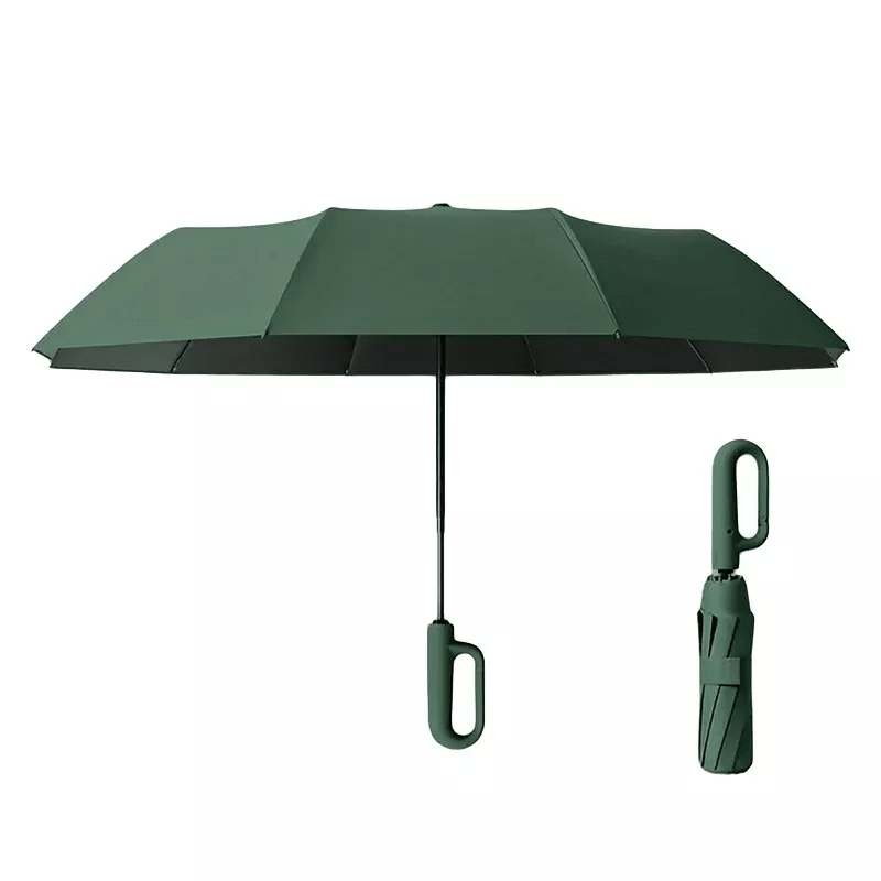 Automatic Folding UV Protection Umbrella Unisex Dual Purpose Rain Sun Umbrella - Grey