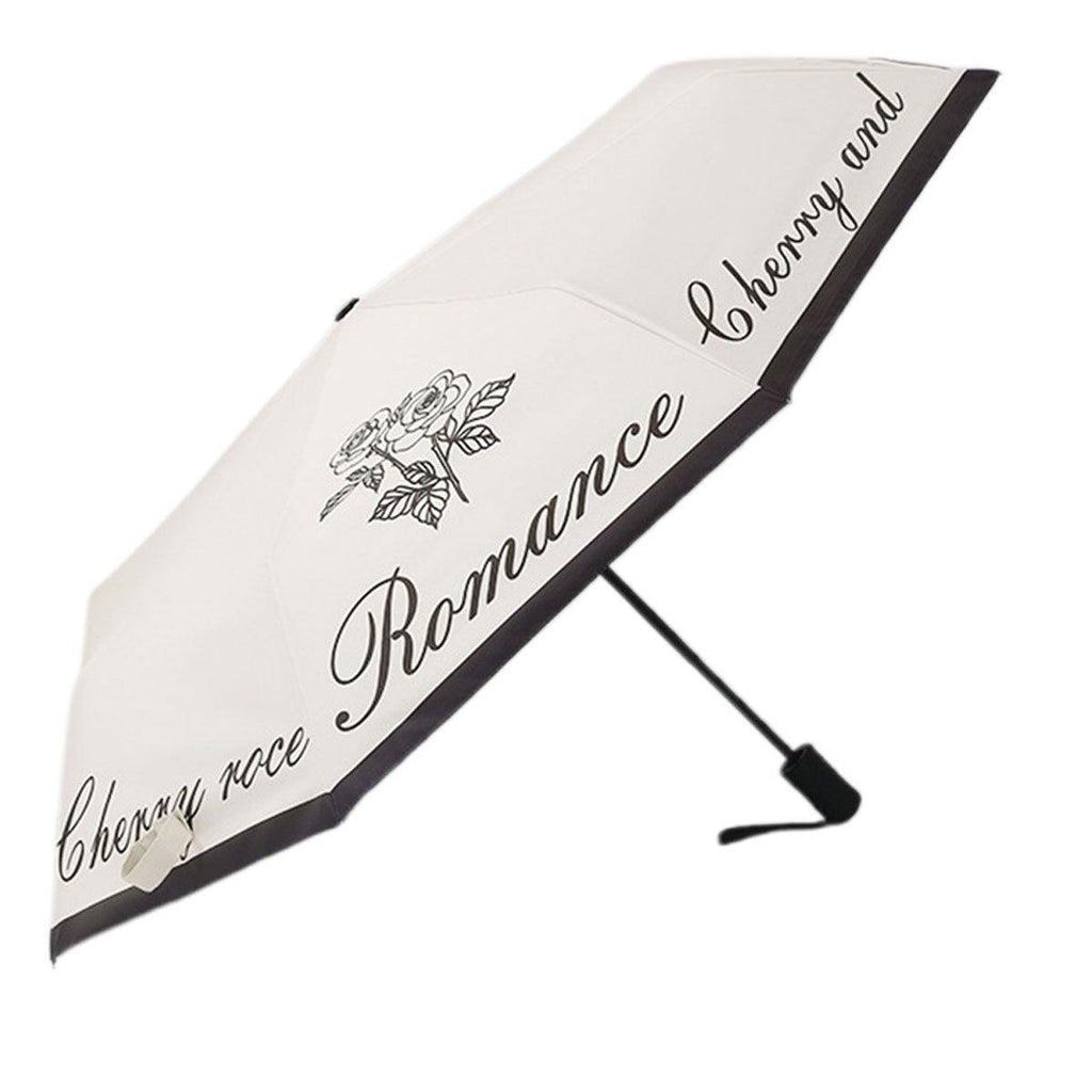 Vintage Rose UV Protection Automatic Manual Tri-fold Sun Rain Umbrella Sunshade - Manual