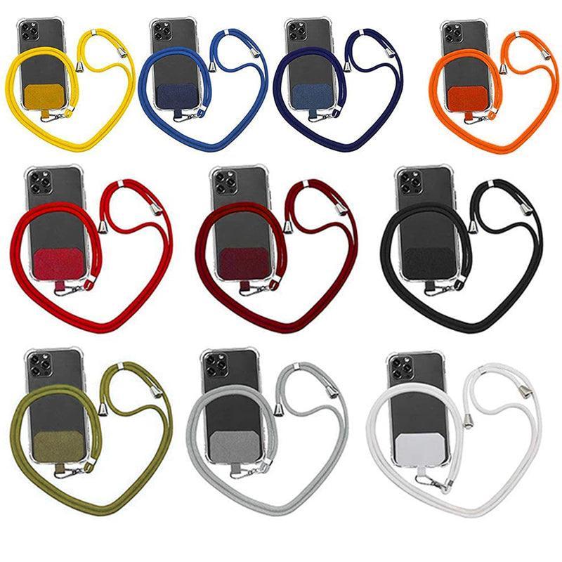 Adjustable Phone Lanyard with Patch for Most Cases Neck Strap Holder - Red