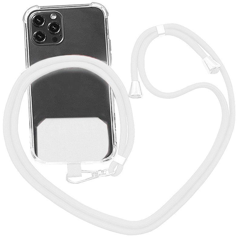 Adjustable Phone Lanyard with Patch for Most Cases Neck Strap Holder - Light Grey