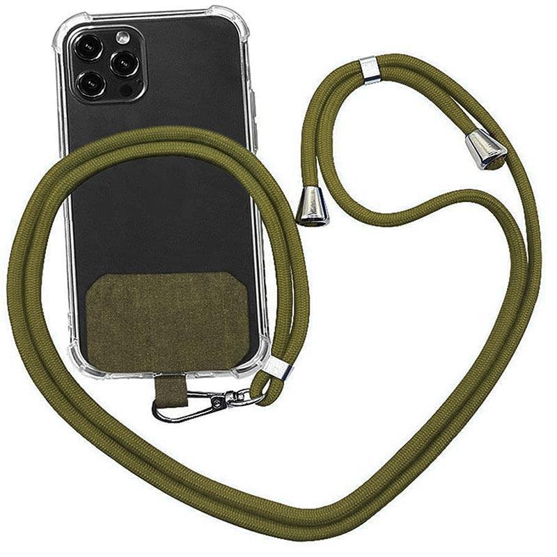 Adjustable Phone Lanyard with Patch for Most Cases Neck Strap Holder - Light Grey