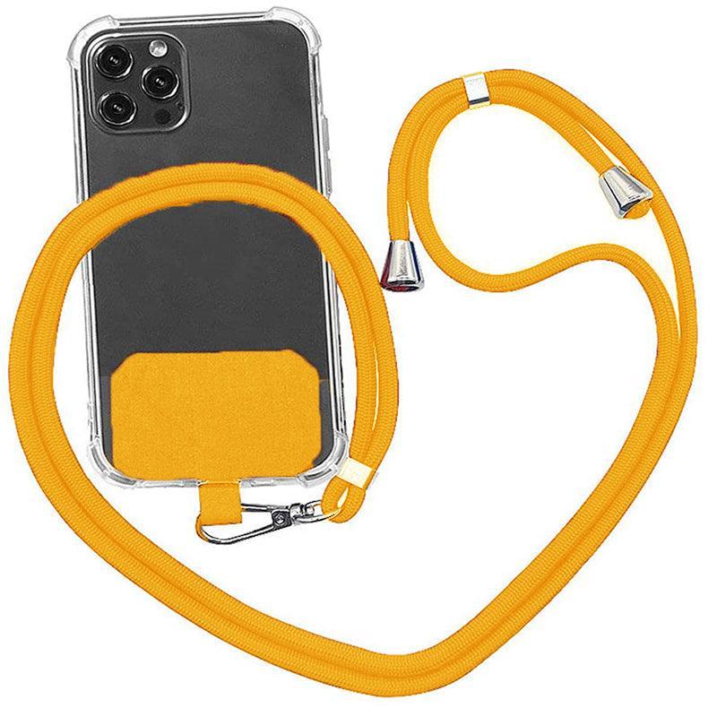 Adjustable Phone Lanyard with Patch for Most Cases Neck Strap Holder - Orange