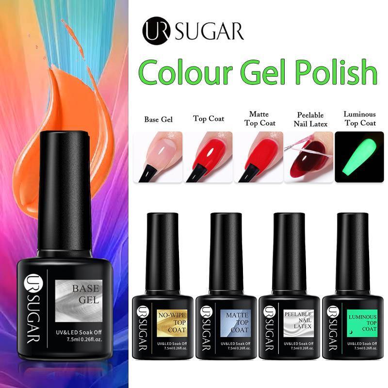 Glitter Nail Gel Polish UV LED Soak Off Varnish Colour Manicure Top Base Coat - UR-13