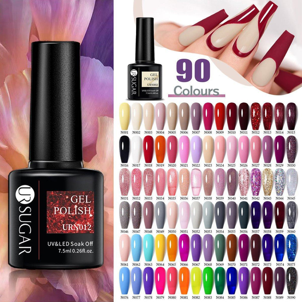 Glitter Nail Gel Polish UV LED Soak Off Varnish Colour Manicure Top Base Coat - UR-15