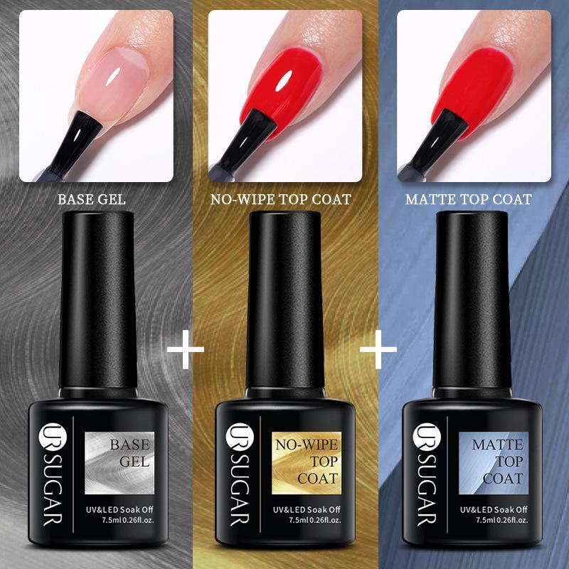 Glitter Nail Gel Polish UV LED Soak Off Varnish Colour Manicure Top Base Coat - UR-18