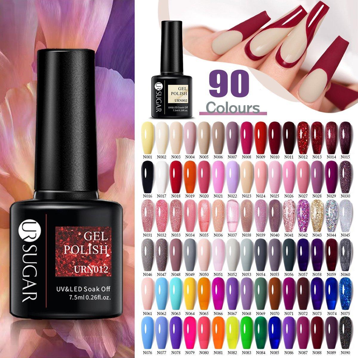 Glitter Nail Gel Polish UV LED Soak Off Varnish Colour Manicure Top Base Coat - UR-83