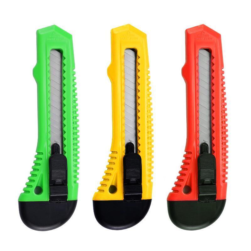 1/2/3PCS Utility Stanley Knife With Blades Blade Retractable Heavy Duty Box Cutter - 3Colour