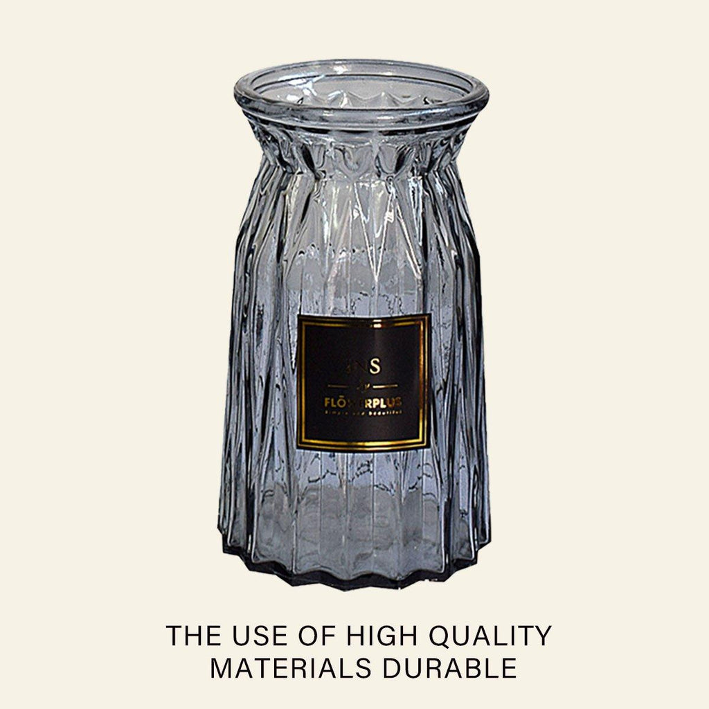 2 Pcs Glass Vase Hydroponic Flower Arrangement Vase for Living Room Decoration - Transparent