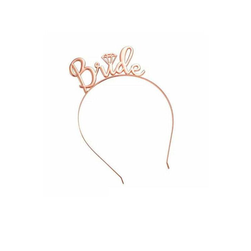 Bride To Be Hen Veil Sash Tiara Hens Night Bridal Shower Kitchen Tea Accessories - Black/Gold Veil
