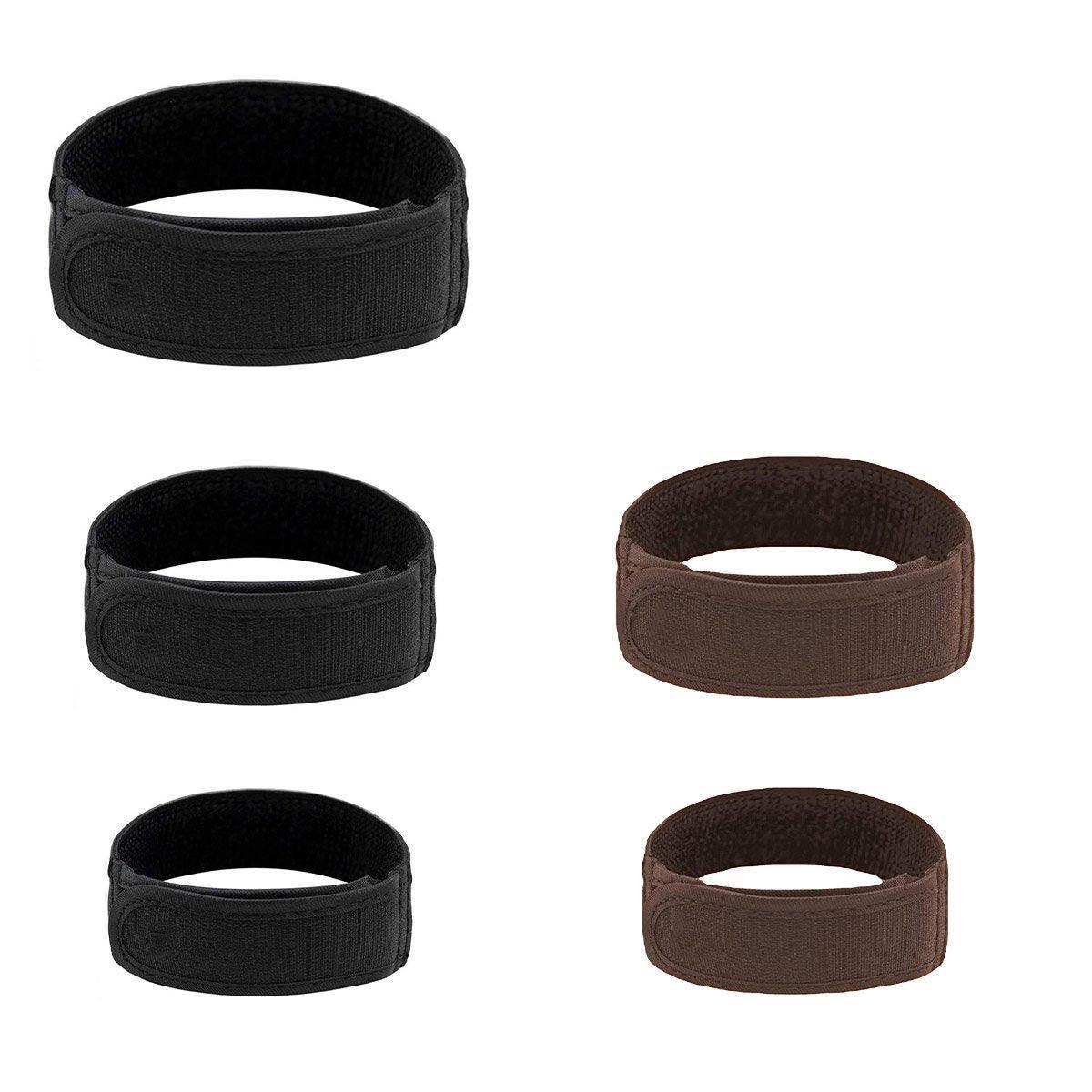 Adjustable Elastic Nylon Belt No Buckle Velcro Leisure Convenient Waistband - Brown-M