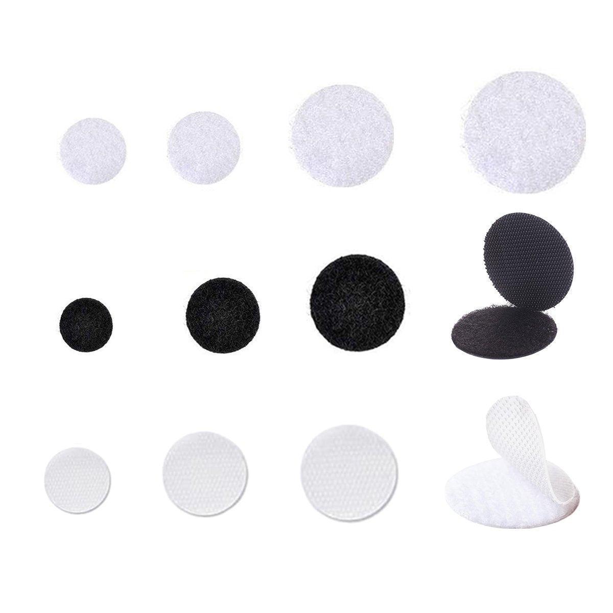 Strong Sticky Round Self Adhesive Dots DIY Bond Tape No Mark Fasteners - Black 20Pairs - 20mm