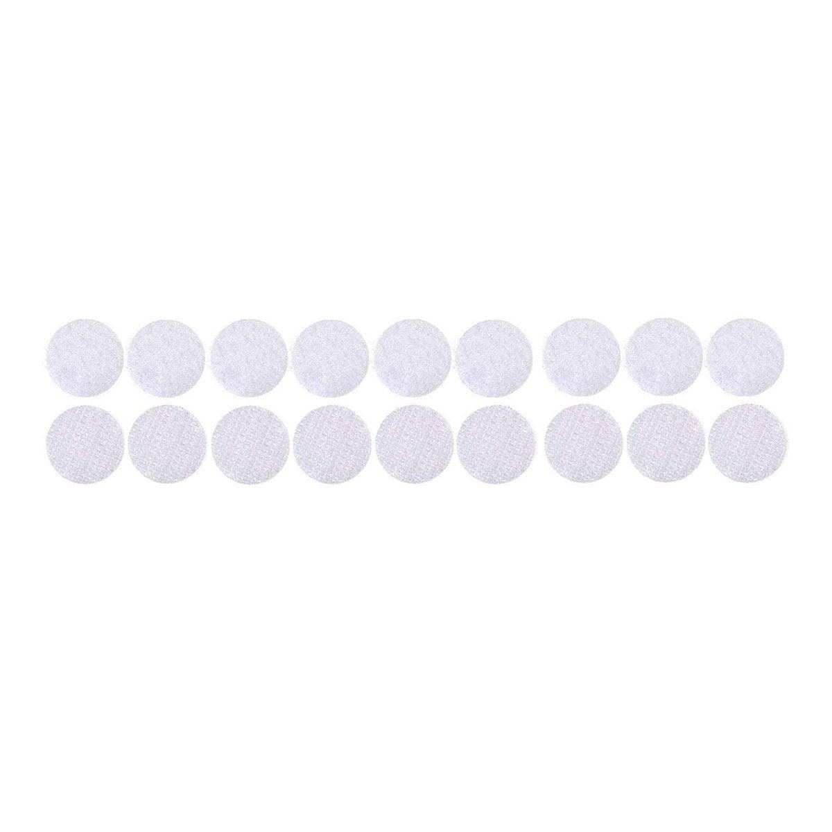 Strong Sticky Round Self Adhesive Dots DIY Bond Tape No Mark Fasteners - White 9 Pairs - 30mm