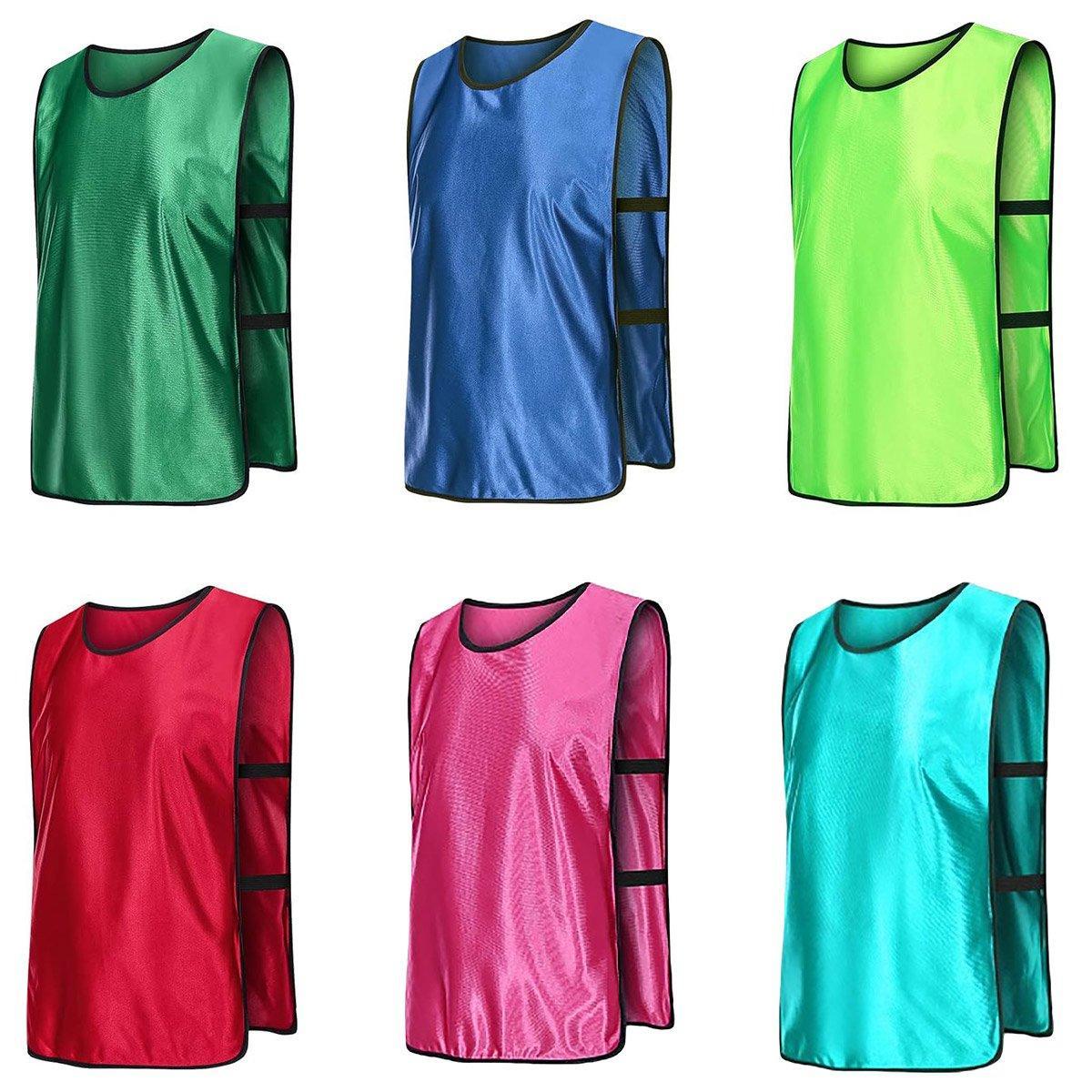 6X Sports Training Bibs Soccer Vests Group Team Bibs Basketball Cricket Football - Dark Blue-M