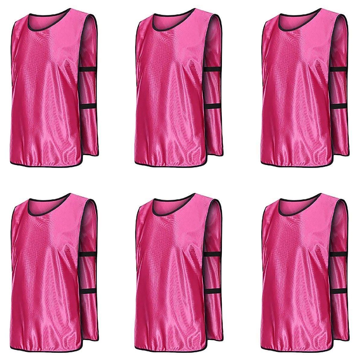 6X Sports Training Bibs Soccer Vests Group Team Bibs Basketball Cricket Football - Dark Blue-M