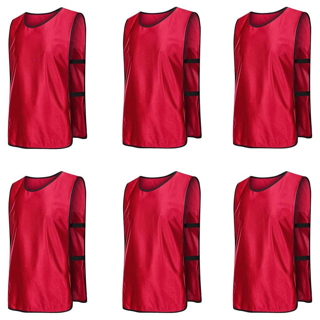 6X Sports Training Bibs Soccer Vests Group Team Bibs Basketball Cricket Football - GrassGreen-M