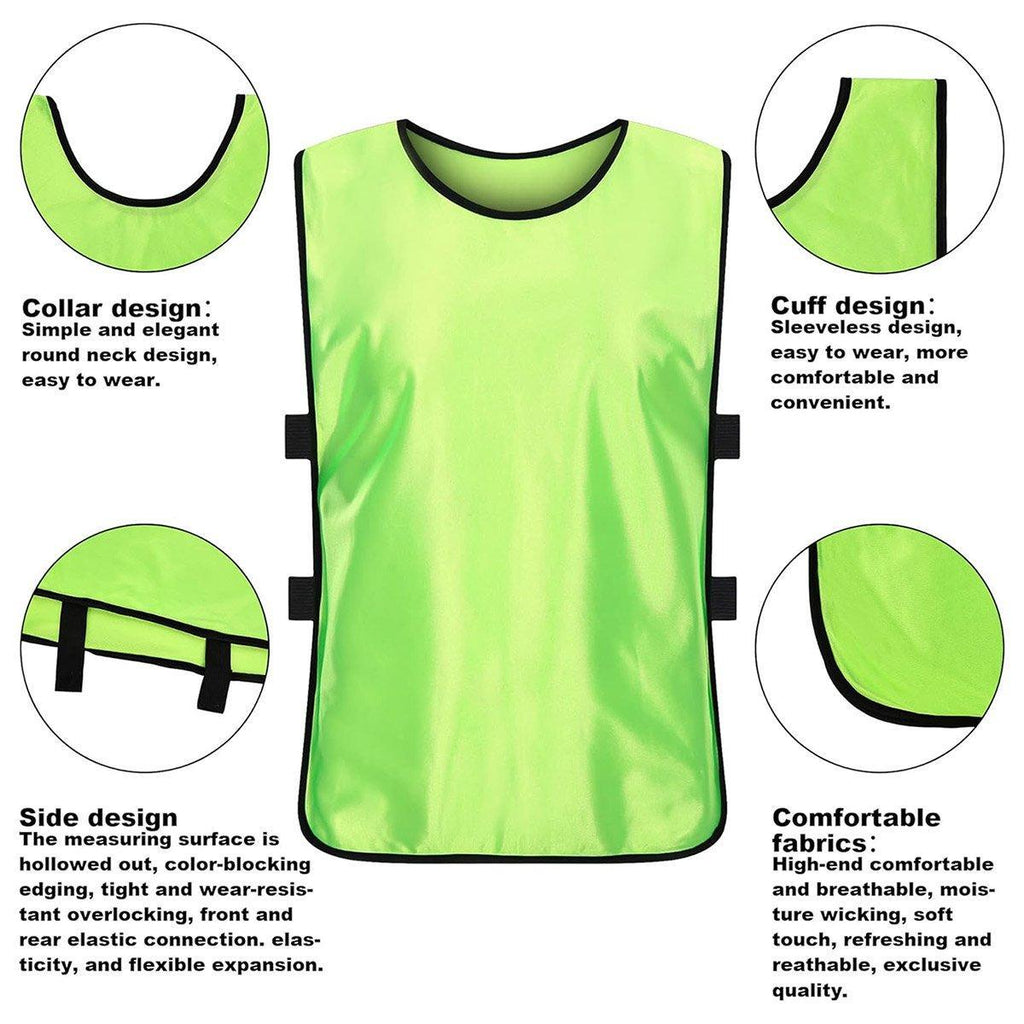 6X Sports Training Bibs Soccer Vests Group Team Bibs Basketball Cricket Football - Lake Blue-M