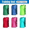 6X Sports Training Bibs Soccer Vests Group Team Bibs Basketball Cricket Football - Dark Blue-S