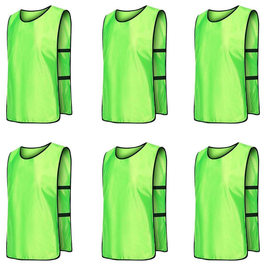 6X Sports Training Bibs Soccer Vests Group Team Bibs Basketball Cricket Football - Lake Blue-S