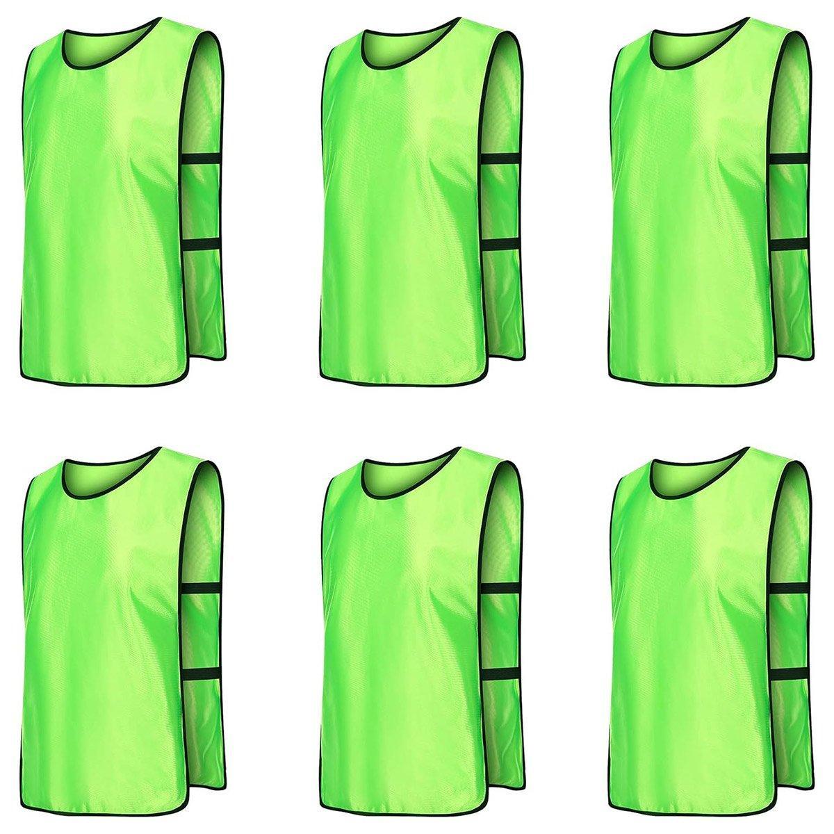 6X Sports Training Bibs Soccer Vests Group Team Bibs Basketball Cricket Football - Pink-S