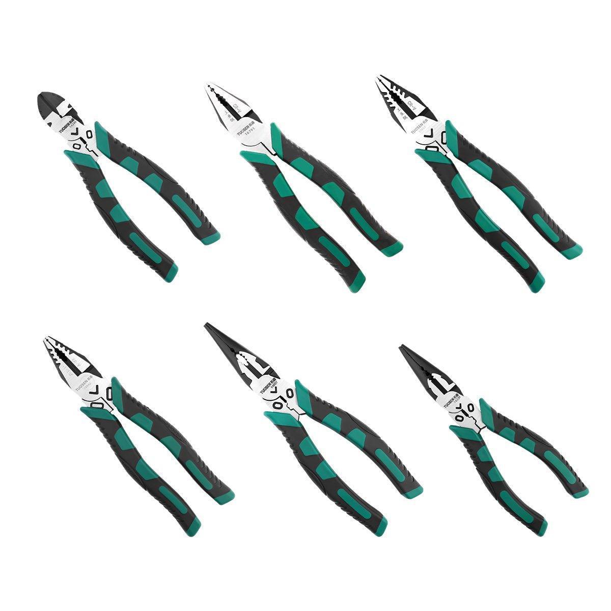 Labor-Saving Multi-Functional Tiger Pliers Flat Needle-Nose Diagonal Wire Pliers - Wire cutters-8inch