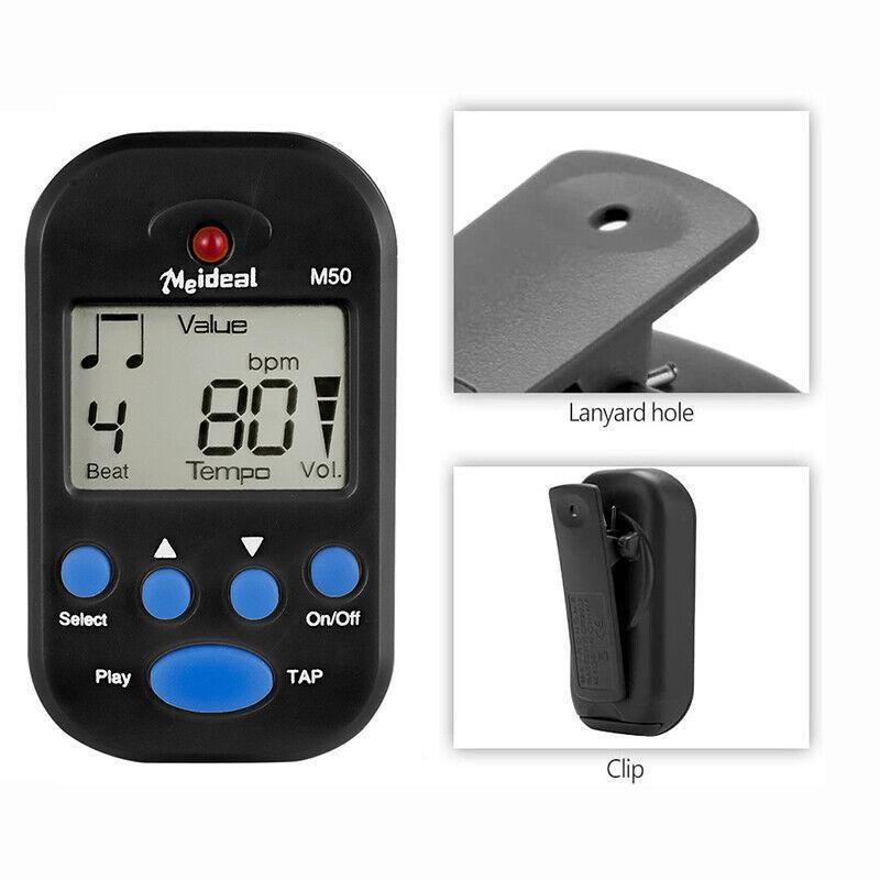 Metronome Digital Lcd Clip-On Mini Professional For Guitar Violin Accessories Au - Blue