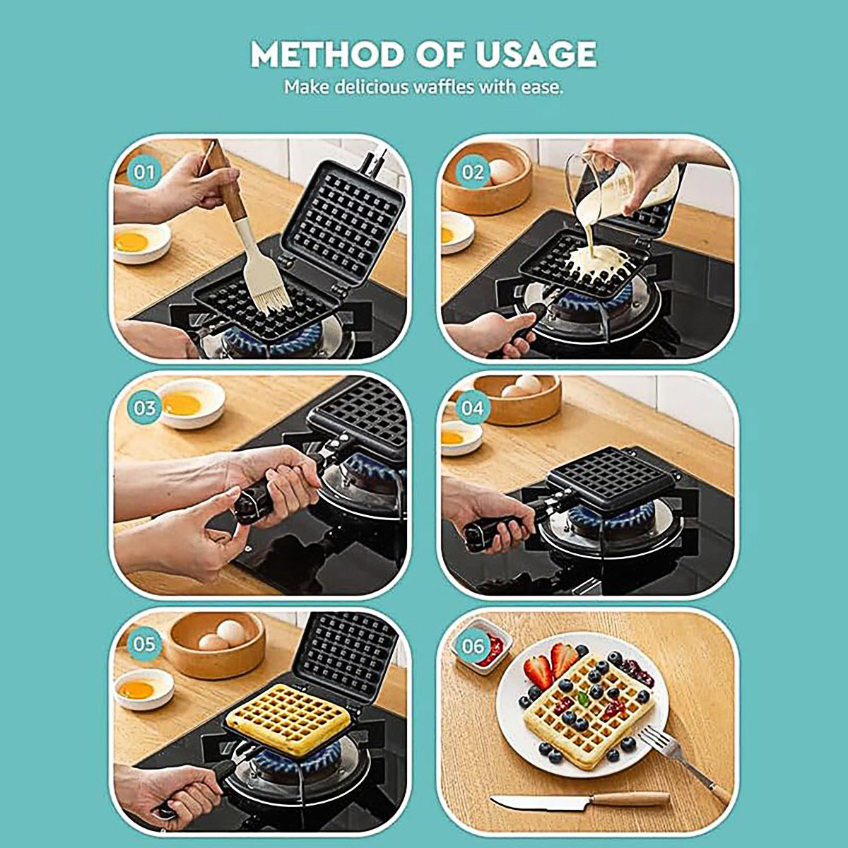 Waffle Pan Mould DIY Cake Baking Tool Lattice Muffin Mold Tray for Kitchen Oven