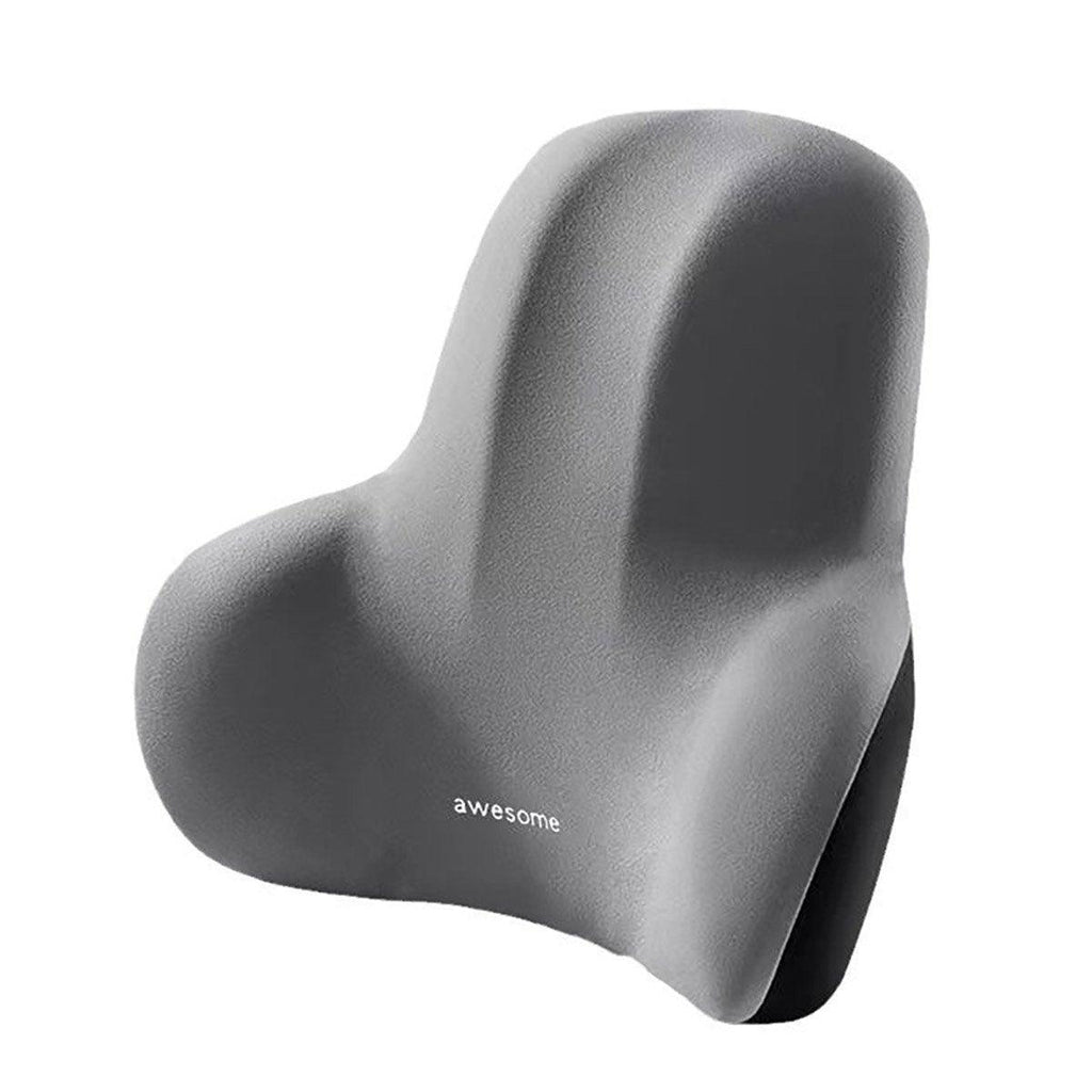 Office Chair Back Support Lumbar Cushion Seat Memory Foam Lumbar Pillow Comfort - Grey