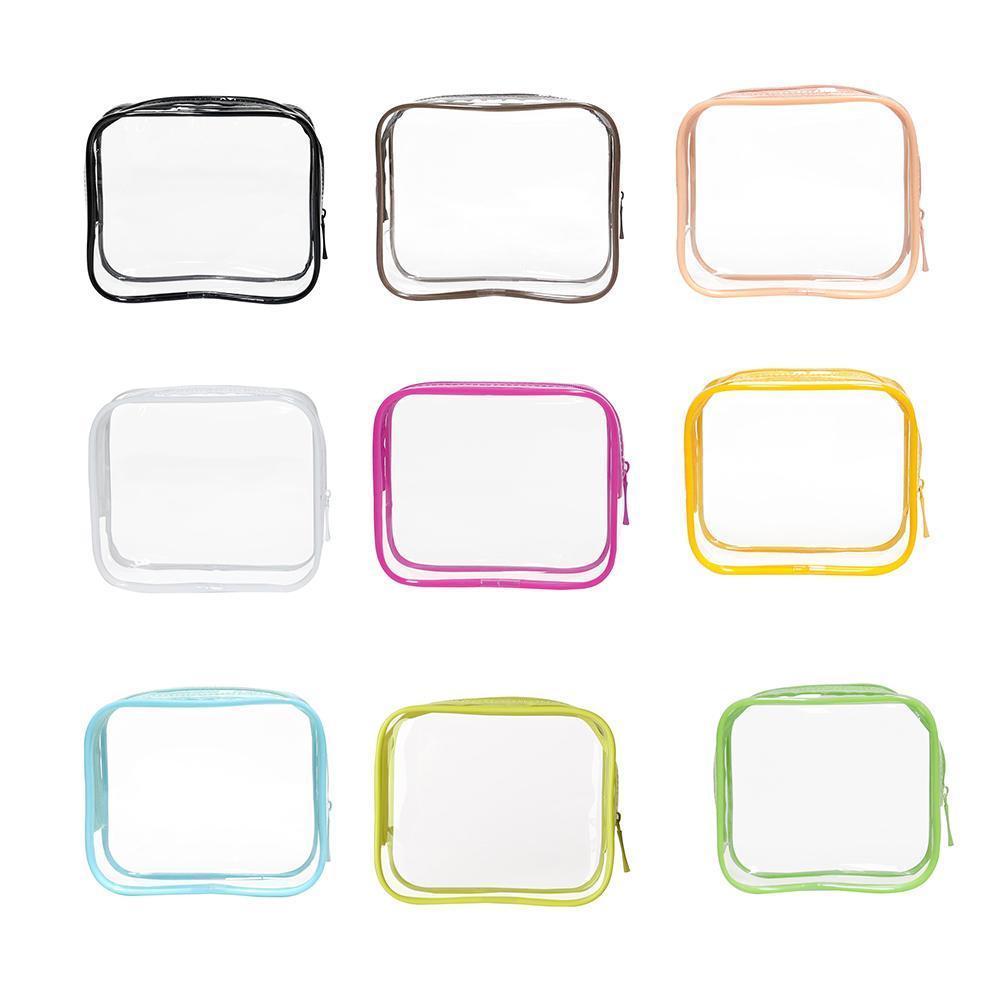 4pcs Durable PVC Cosmetic Bags Easy to Clean Multiple Sizes and Colours 9 Shades - 4pcs-Banana