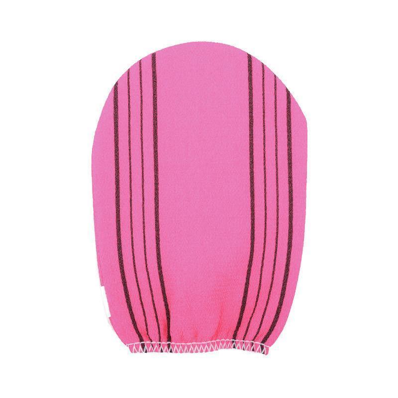 Fiber Cleaner Bath Glove Exfoliating Towel Body Rub Shower Scrub Glove Washcloth - Pink