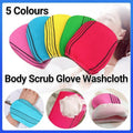 Fiber Cleaner Bath Glove Exfoliating Towel Body Rub Shower Scrub Glove Washcloth - Yellow