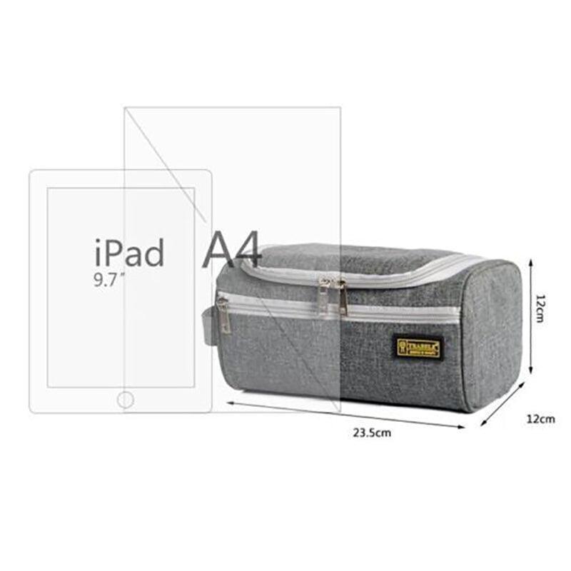 Large Capacity Men Travel Toiletry Kit Wash Bag Waterproof Cosmetic Bags Holder - Brick Red