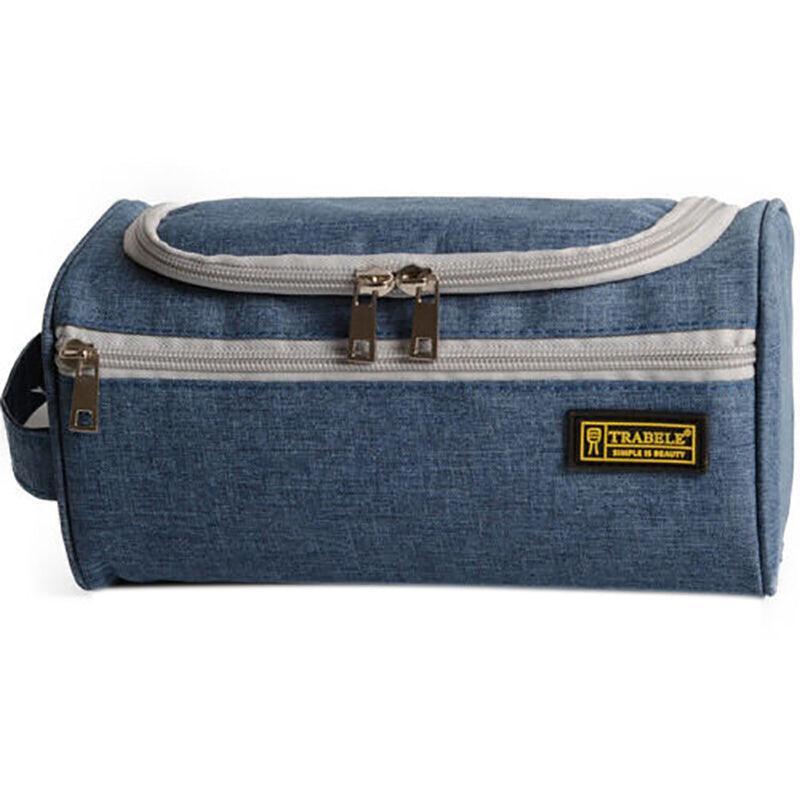Large Capacity Men Travel Toiletry Kit Wash Bag Waterproof Cosmetic Bags Holder - Brick Red