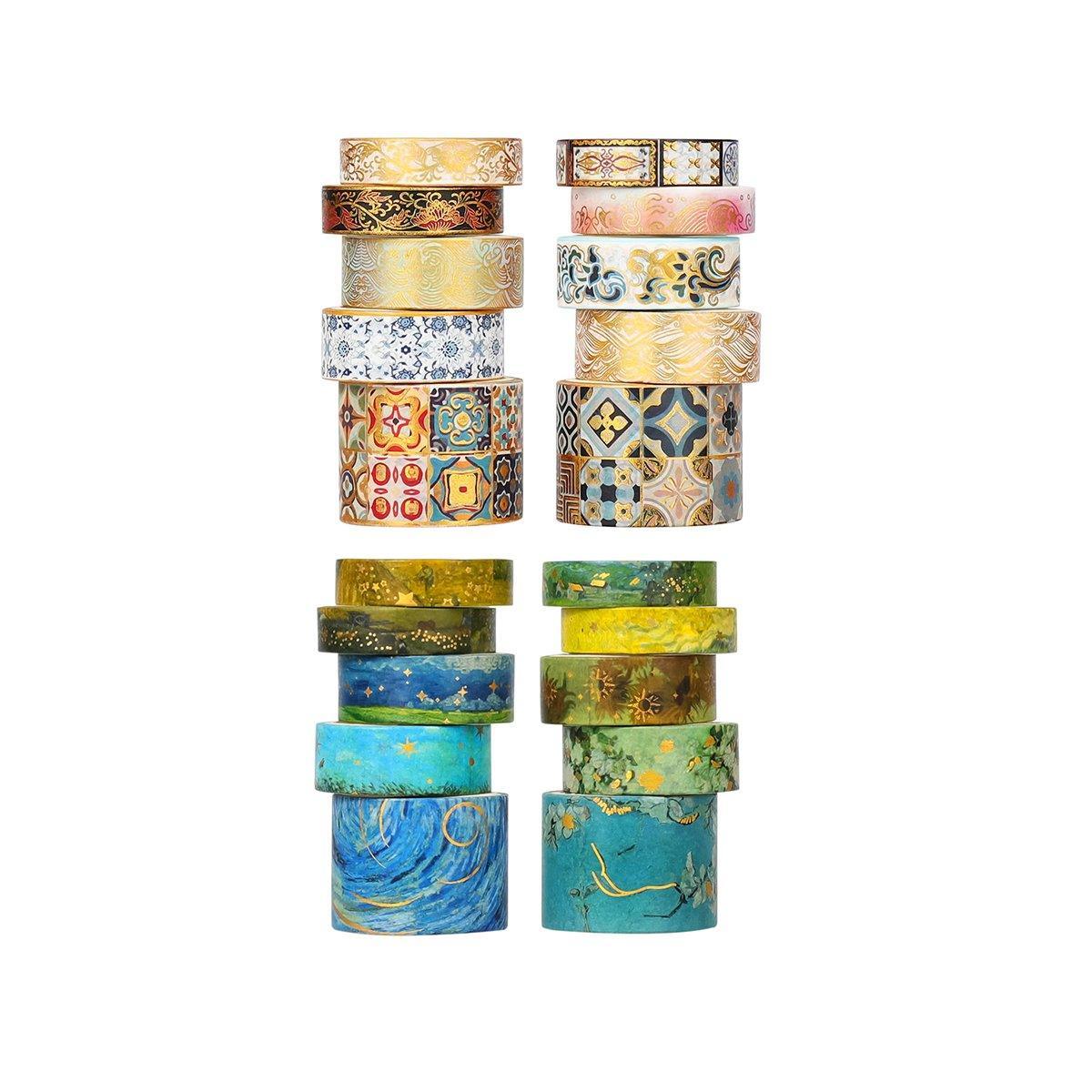 Gold Foil Washi Tape Set Decorative Craft Tape for Gift Wrapping Scrapbooking - YSSCJ