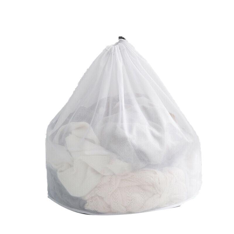 Laundry Washing Mesh Net Bag Drawstring Delicate Cloth Cleaning Clothes Lingerie - L (60*50CM)
