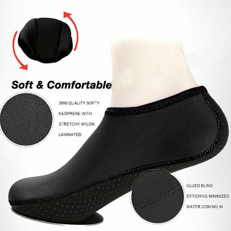 Unisex Water Shoes Slip On Aqua Socks Swim Surf Diving Yoga Exercise Reef Shoes - Black-S