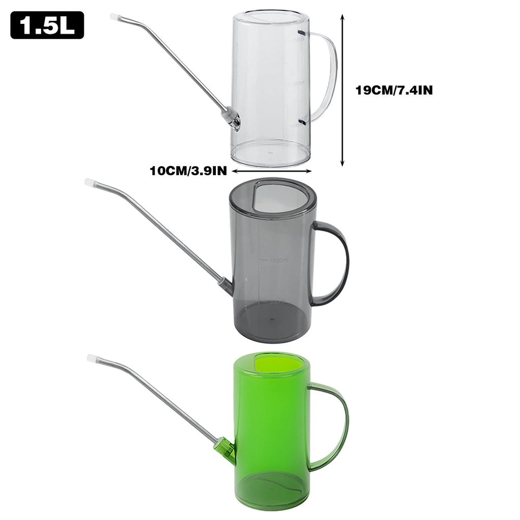 Watering Can Long Spout For Indoor Outdoor Garden Potted Plants Flowers Use - Transparent
