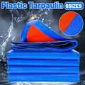 Waterproof Plastic Tarp Cover Heavy Duty Ground Sheet Rainproof Dustproof Blue - 2x2m