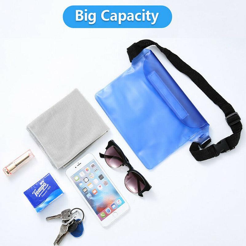 Waterproof Underwater Waist Belt Bum Bag Beach Swimming Boating Dry Phone Pouch - Red