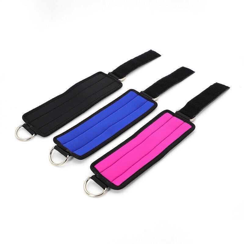 2PCS Weight Lifting Ankle D-Ring Strap Pulley Cable Kickbacks Attachment Gym Leg - Pink