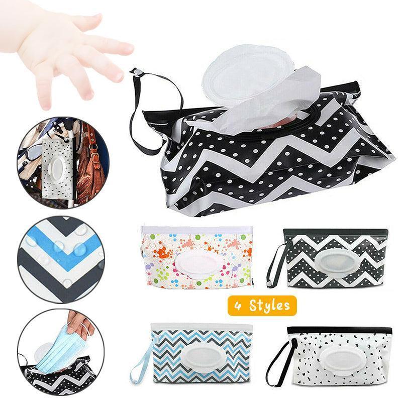 Portable Wet Wipe Pouch Dispenser Bag Travel Reusable Tissue Case Holder Storage - Blue