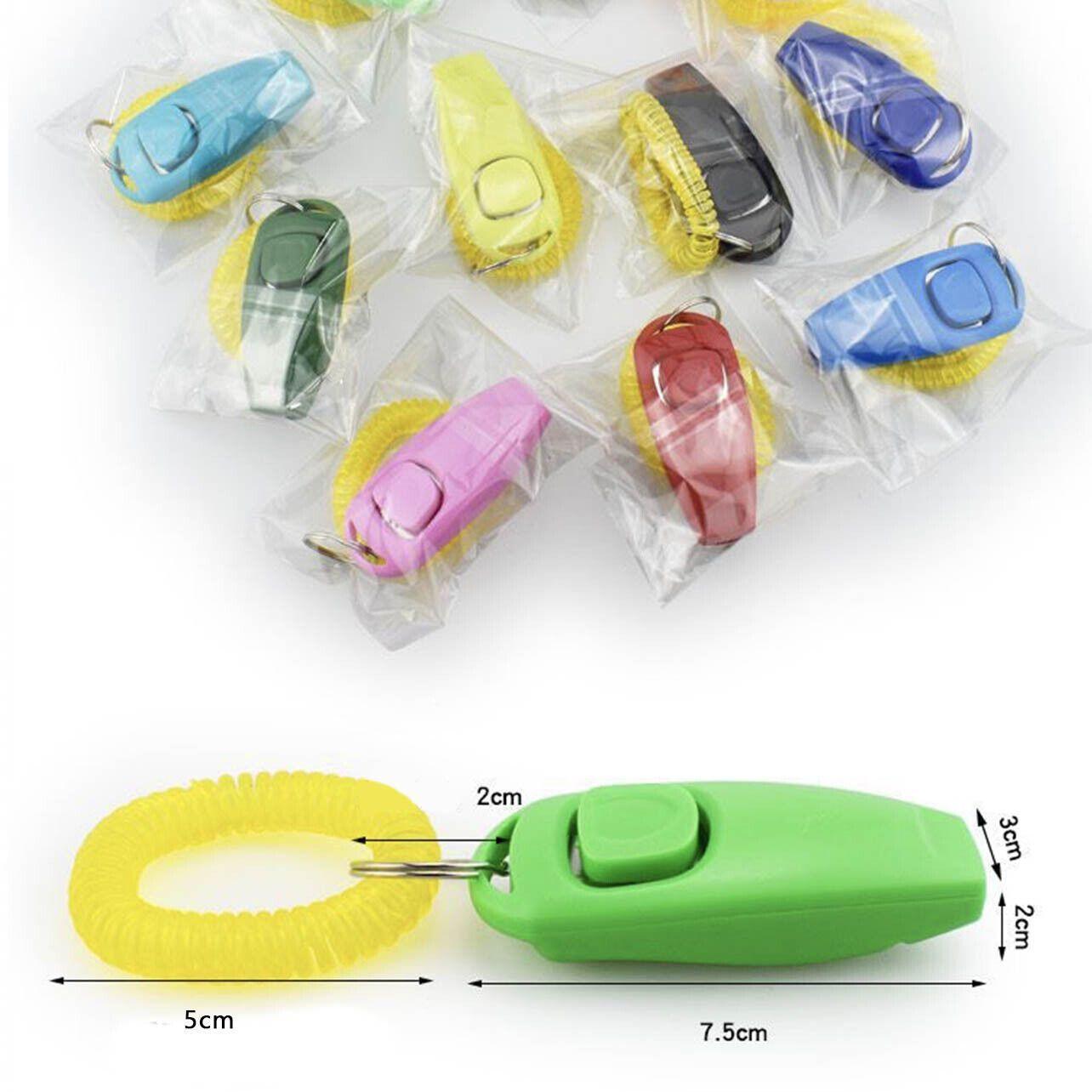 Dog Whistle and Clicker Set for Training Stop Barking Obedience Tool Combo - White