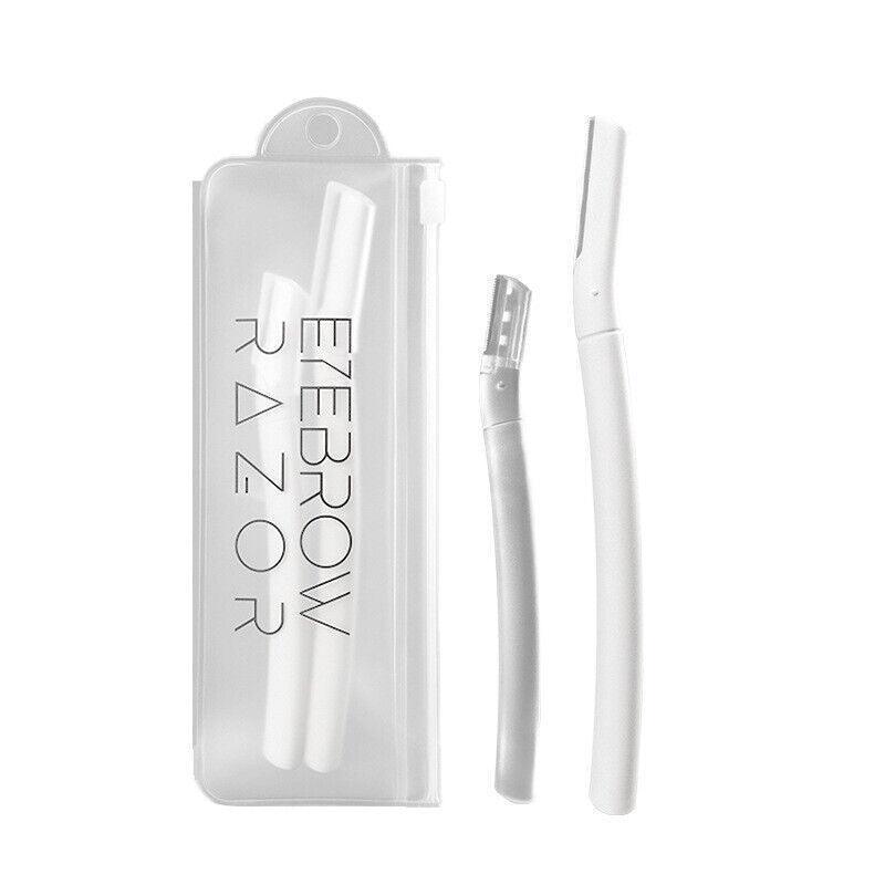 3Pcs Eyebrow Razor Set Facial Trimmer Shaver Blade Hair Remover Beauty Tool - Eyebrow Razor-White-1*Short+2*Long