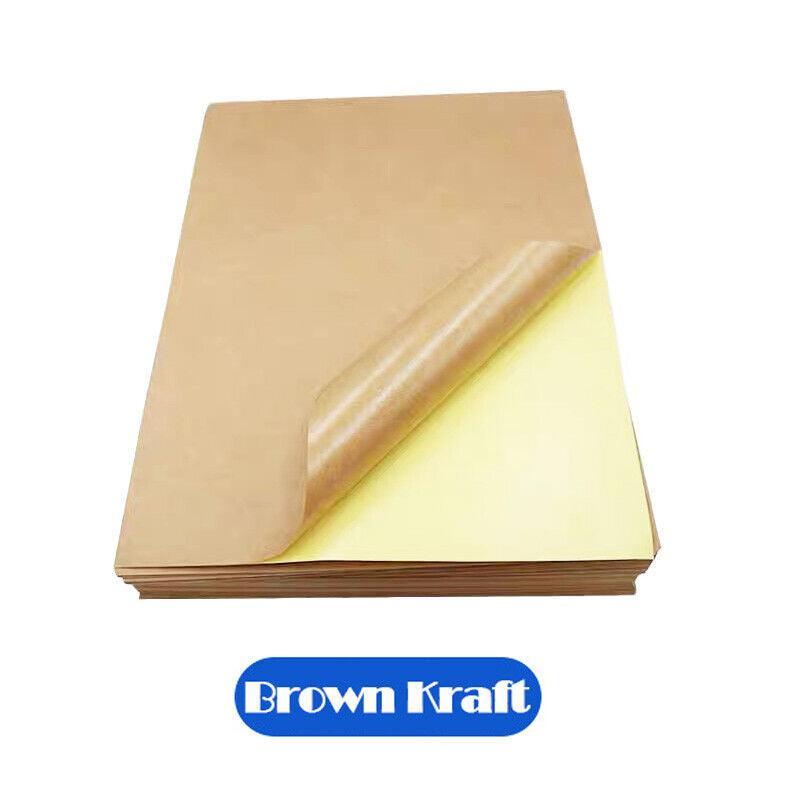 A4 Self Adhesive Sticker Paper Sheet Label Laser Inkjet Print Mailing Address - White Glossy 2x1 *20 PCS