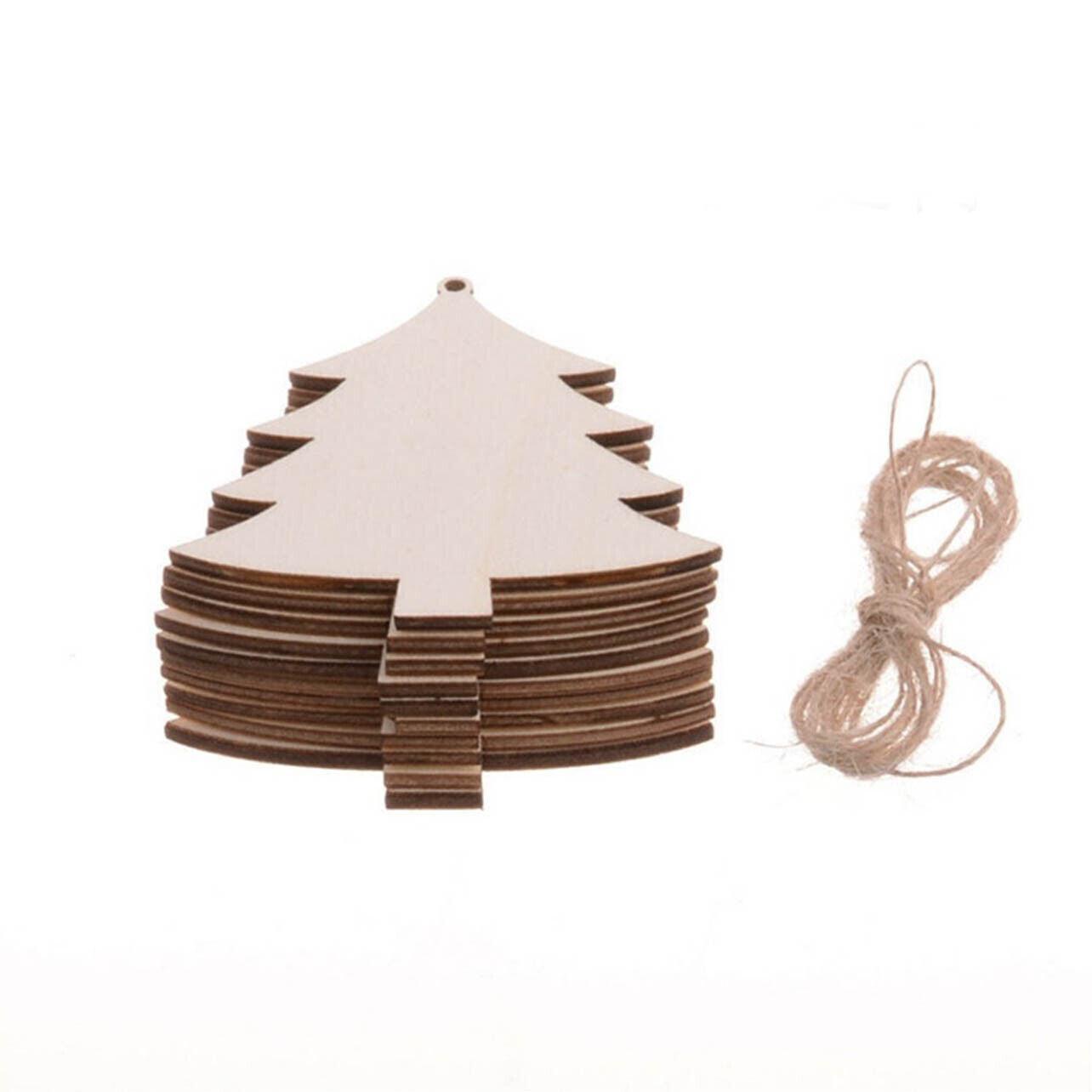 Wooden Christmas Hanging Ornament for Tree DIY Craft Decoration 10pcs - Deer01