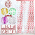 Metallic Tinsel Curtain 2m x 1m Hens Party Backdrop Foil Fringe Hanging Decor - Purple
