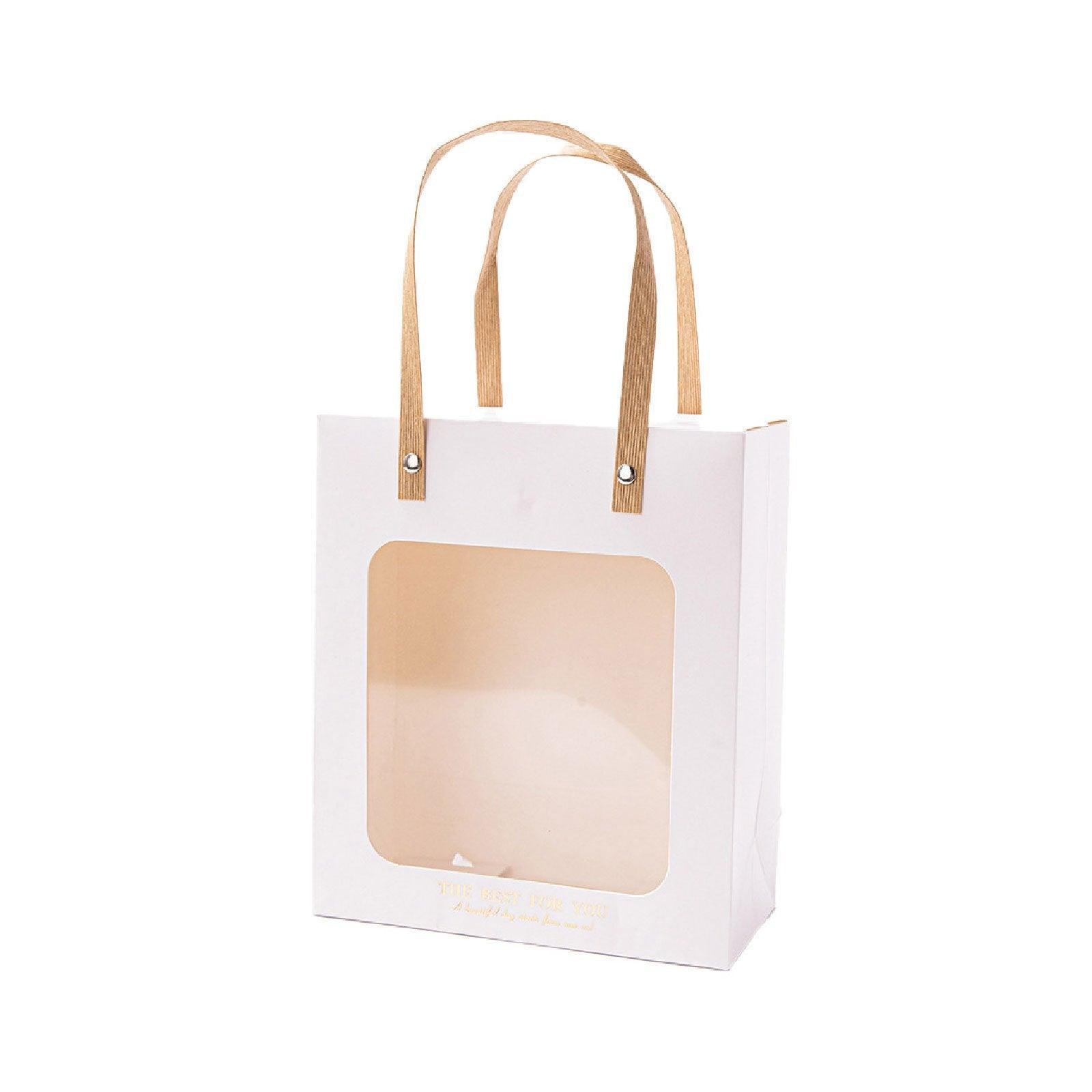 20pcs Translucent Gift Bags Packaging Tote Birthday Party Favors Candy Bags - Green-M Size