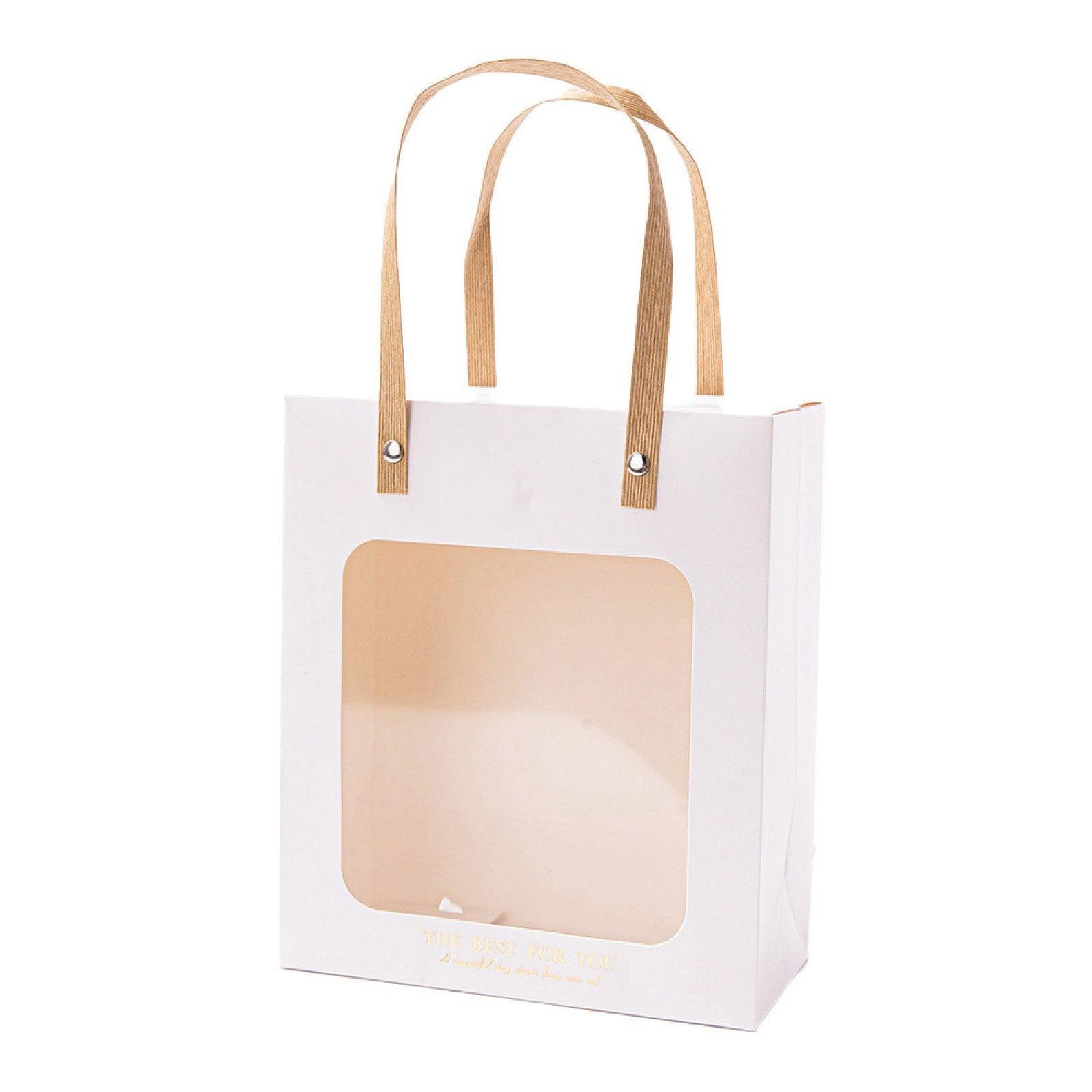 20pcs Translucent Gift Bags Packaging Tote Birthday Party Favors Candy Bags - Pink-M Size